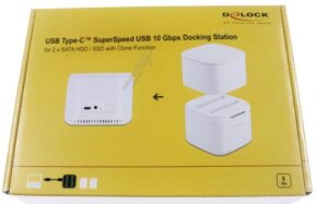 63084 USB TYPE-C 3.2 DOCKINGSTATION FÜR 2X2.5" SATA HDD/ SSD MIT KLONFUNKTION