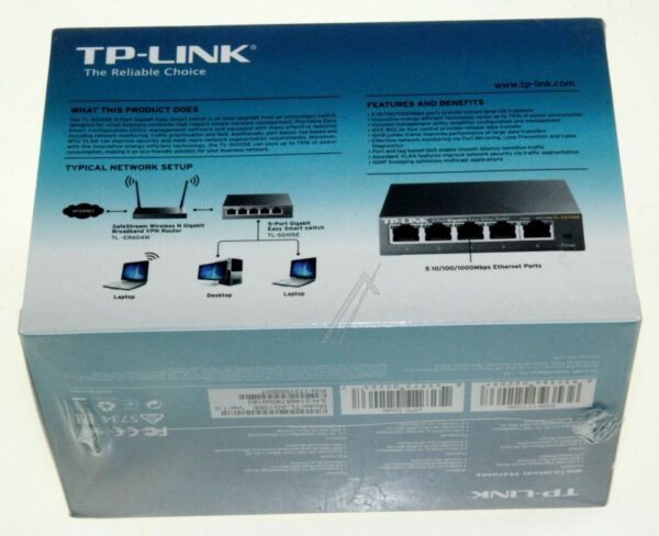 TL-SG105E GIGABIT ETHERNET EASY SMART SWITCH,  5 PORT,  DESKTOP
