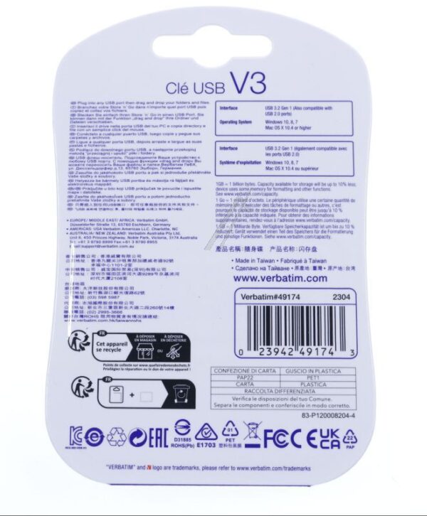 49174 USB FLEŠ MEMORIJA 3.2 GEN1, 64 GB,  STORE ‘N’ GO V3