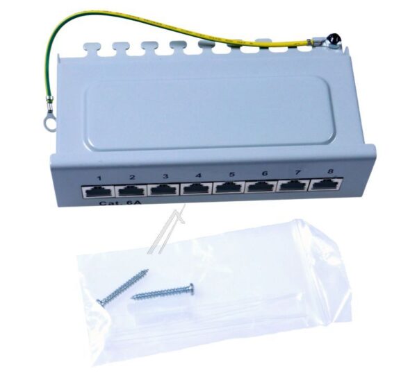 DESKTOP PATCHPANEL 8 PORT CAT.6A LICHTGRAU