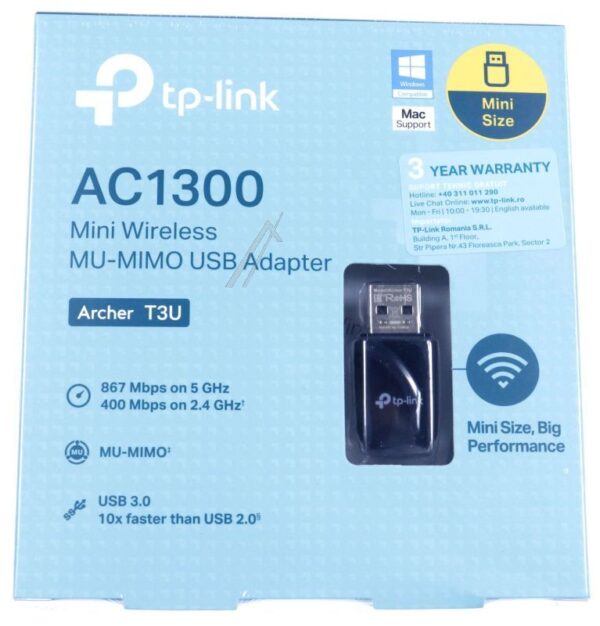 AC1300 ARCHER T3U WLAN DUALBAND USB-STICK 2,4/ 5GHZ,  1300MBIT/ S