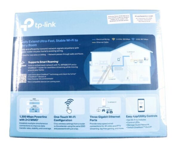 AV1300 TL-WPA8631P KIT POWERLINE-ADAPTER,  1300MBIT/ S,  STECKDOSE,  KIT