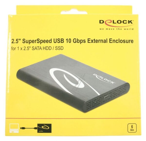 42610 EXTERNES GEHÄUSE FÜR 2,5" SATA HDD/ SSD MIT SUPERSPEED USB 10GBPS (USB 3.1 GEN 2)