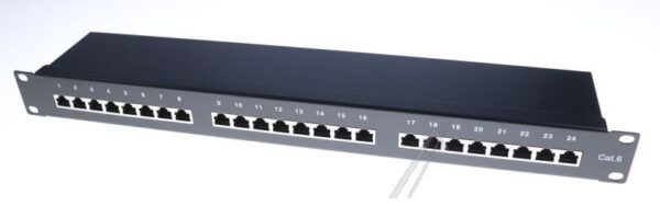 19" PATCHPANEL 24 PORT CAT.6 1HE SCHWARZ