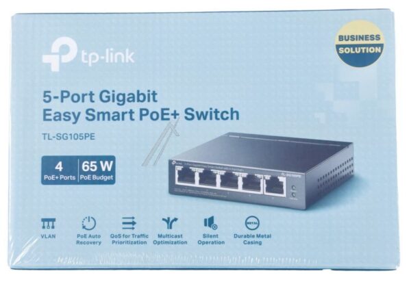 TL-SG105PE GIGABIT ETHERNET EASY SMART SWITCH,  5 PORT (4X POE  ),  DESKTOP
