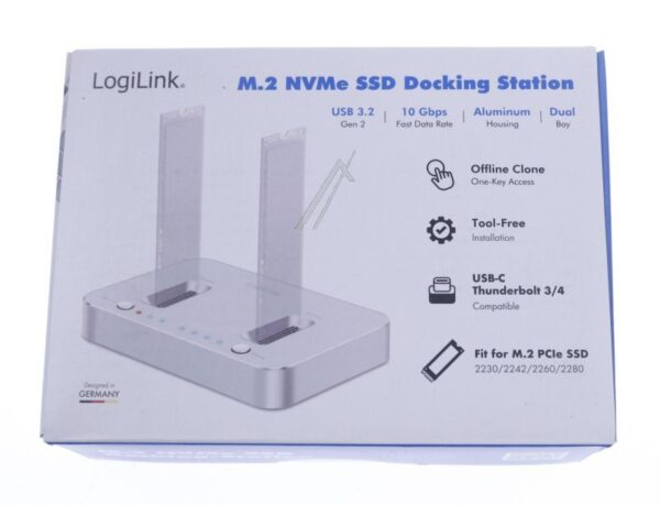 QP0033 DUAL M.2 DOCKINGSTATION FÜR 2X M.2 NVME SSD MIT KLONFUNKTION