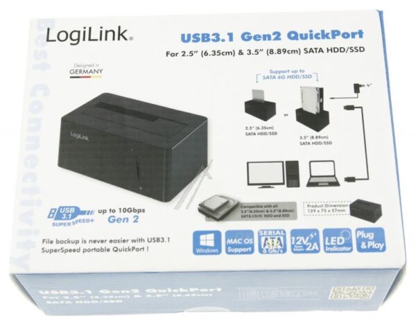 QP0027 QUICKPORT USB 3.1 GEN2 ZU 2,5/ 3,5" HDD/ SSD