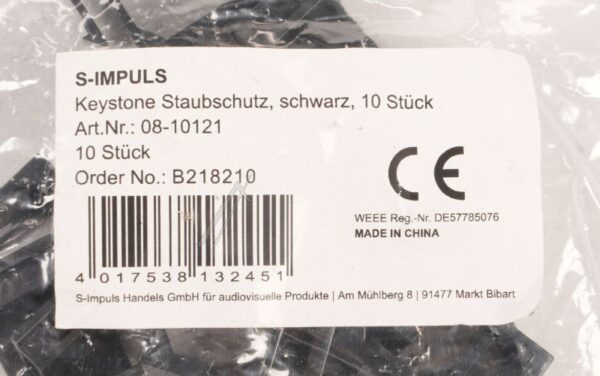 KEYSTONE STAUBSCHUTZ SCHWARZ 10 STÜCK
