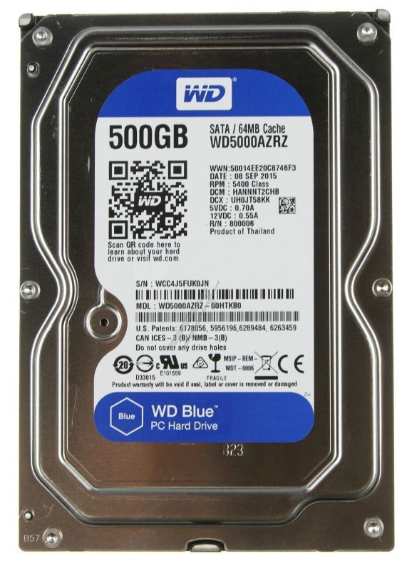 WD BLUE™ WD5000AZRZ 500GB 3,5" SATA-3 FESTPLATTE