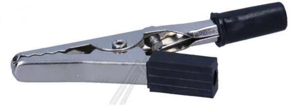 KROKODILKLEMME SCHWARZ MIT SCHRAUBE 60MM ISOLIERT