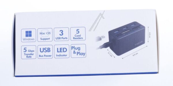 CR0042 USB 3.0 HUB,  3-PORTS    KARTENLESER