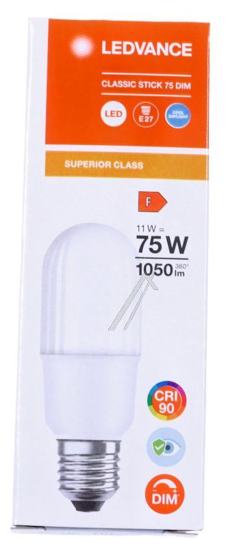 LEDCSTICK75D 11 LED SUPERIORC STICK 75 11W/ 6500K E27 220...240V
