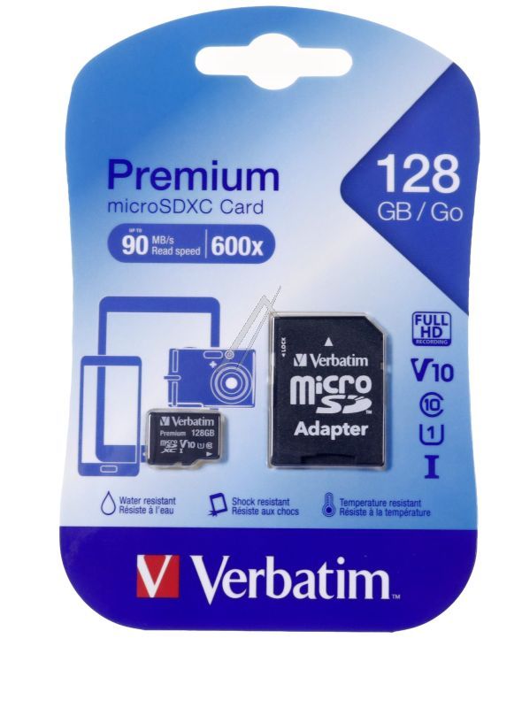 MICRO-SDXC 44085 MEMORIJSKA KARTICA 128GB VERBATIM UHS-I CLASS-10 SA ADAPTEROM