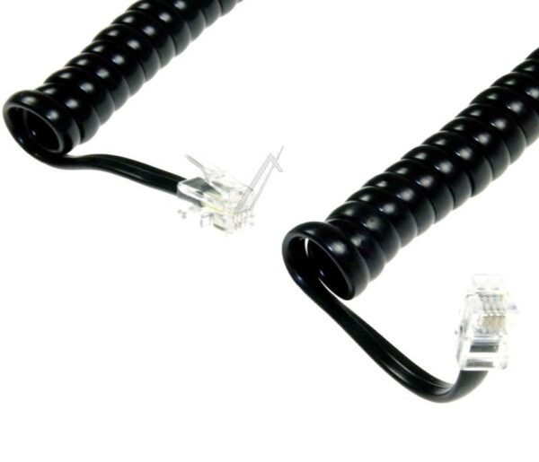 TELEFONHÖRERKABEL 2M SCHWARZ GEWENDELT 4/ 4