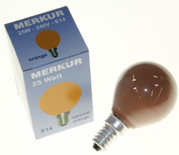 230V-25W E14 TROPFENLAMPE ORANGE 45X75MM