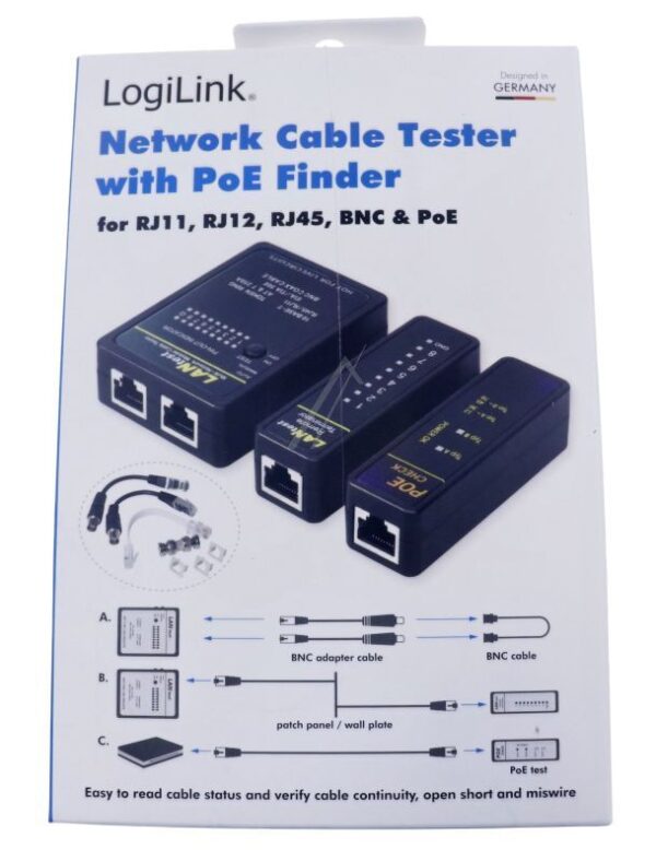 WZ0015P TESTER MREŽNIH KABLOVA RJ45 /  RJ12 /  POE /  BNC