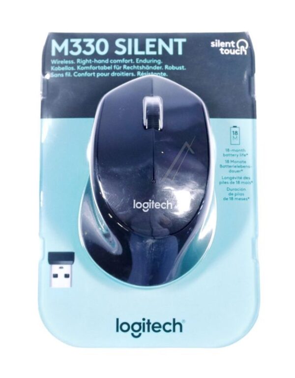 M330 SILENT 910-004909 BEŽIČNI MIŠ,  PLUS CRNI