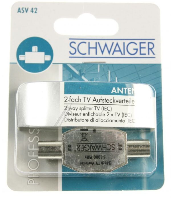 ASV42531 STECK-ANSCHLUSSVERTEILER: 2X TV,  SILBER