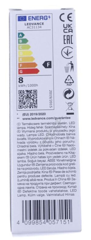 AC31134051K LEDSTICK60 8W P STICK 60 FR 8W,  E27