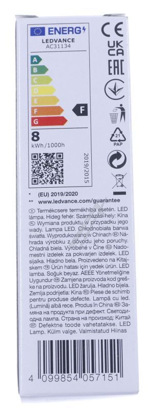 AC31134051K LEDSTICK60 8W P STICK 60 FR 8W,  E27