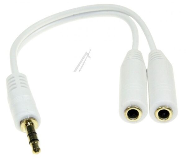 3,5MM-KLINKENSTECKER/ 2X3,5MM-KLINKENKUPPLUNG 0,2M,  WEISS
