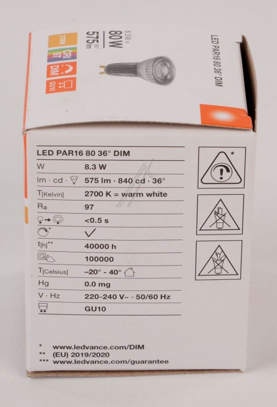 LED PAR168036 D LED PAR16 DIM S 8.3W 927 GU10