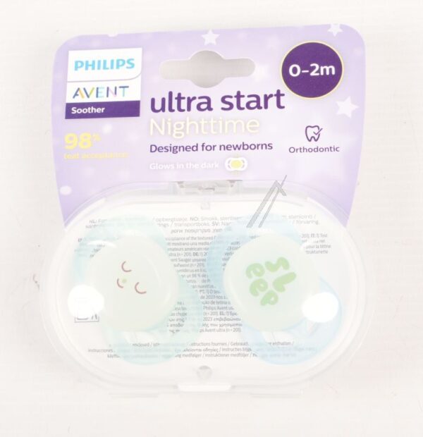 884007508010 SCF075/ 08 PHILIPS AVENT ULTRA START NIGHTTIME SCHNULLER