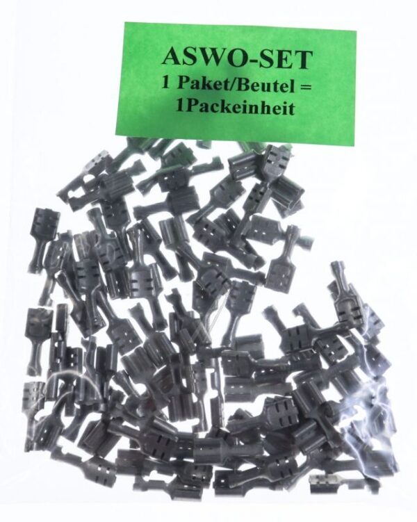 F502630012-V FLACHSTECKHÜLSE 6,3MM X 0,8MM 100 STÜCK FÜR 0,5-1,5MM² MESSING-VERZINKT VORGEROLLT