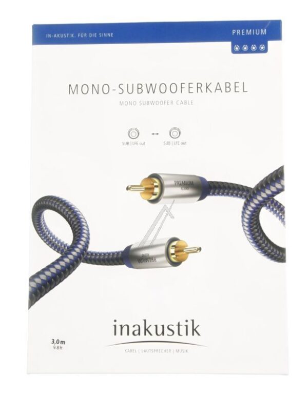 PREMIUM-II 00408031 AUDIO MONO SUB CINCHSTECKER/ 2 CINCHSTECKER 3,0M