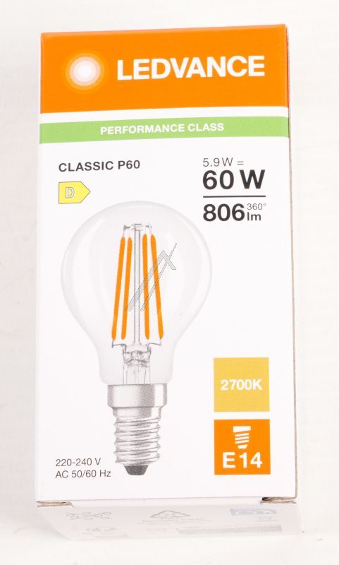 LED CLP60 5.9W LED CLP60 5.9W 827 FILCL E14 P LEDV