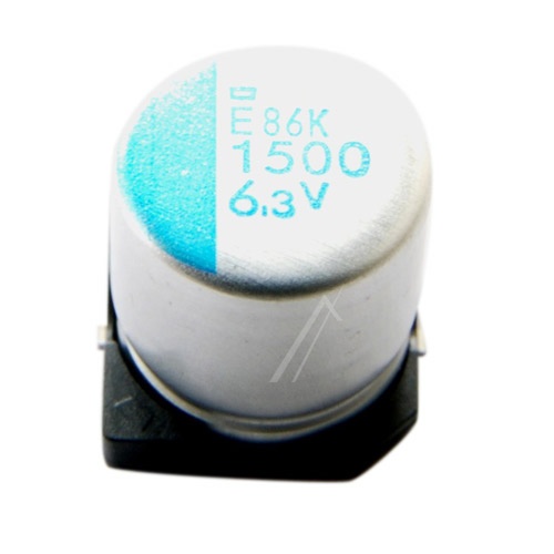 1500UF-6,3V SMD-ELKO RADIAL 105° 10X10MM ROHS-KONFORM LOW-IMPEDANZ