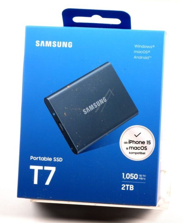 PORTABLE T7 MU-PC2T0T/ WW 2TB,  USB 3.2 GEN2, SSD-FESTPLATTE,  TITAN GRAY EINZELHANDEL