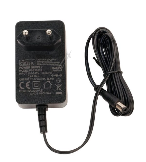 12V-3A-36W PSE50308 EU STECKERNETZTEIL,  SF,  5,5X2,1MM HOHLSTECKER,  SCHWARZ