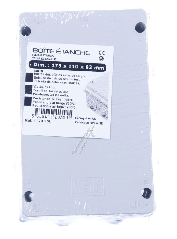 120351 FEUCHTRAUM-ABZWEIGDOSE IP54 RECHTECKIG 175X110X83MM
