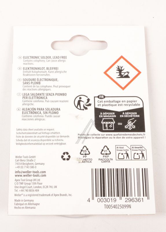 T0054025099 EL99/ 1-25 ELEKTRONIKLOT 1MM 25G BLEIFREI SB