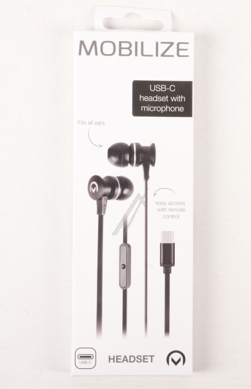 28381 MOBILIZE IN-EAR STEREO HEADSET MIT FERNBEDIENUNG USB-C SCHWARZ