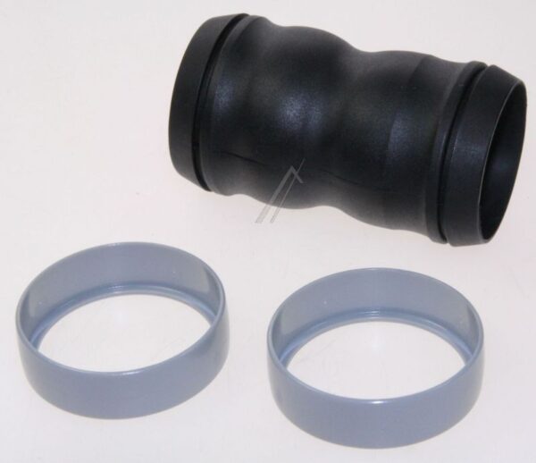 22344400 GUMMIANSCHLUSS SCHWARZ MIT 2 RINGEN GRAU GM80