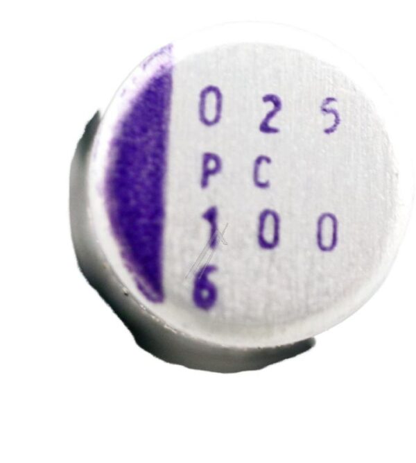 100UF-6,3V 6SVPC100MY SMD-POLYMER-ELKO RADIAL 105° 5X5,9MM ROHS