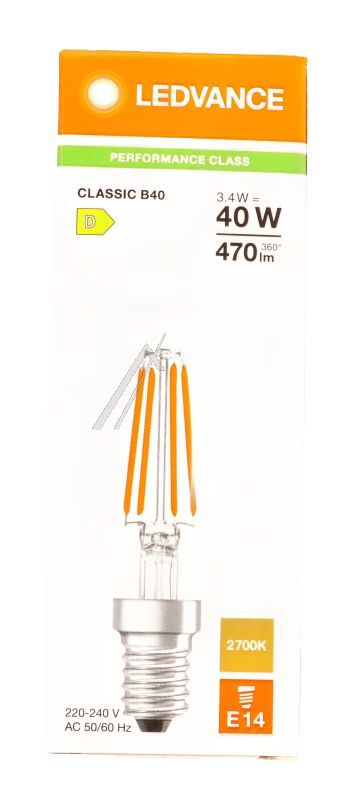 LED CLB40 3.4W LED CLB40 3.4W 827 FILCL E14 P LEDV