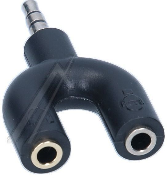 HEADSET ADAPTER 3,5MM 4PIN KLINKENSTECKER/ 2X 3,5MM 3PIN KLINKENBUCHSE,  SCHWARZ
