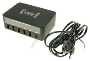 PSE50321 EU 100W MULTIPORT USB-LADEGERÄT MIT USB-A,  USB-C PD,  QUICKCHARGE,  QI-CHARGE