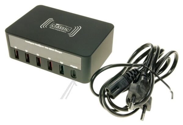 PSE50321 EU 100W MULTIPORT USB-LADEGERÄT MIT USB-A,  USB-C PD,  QUICKCHARGE,  QI-CHARGE