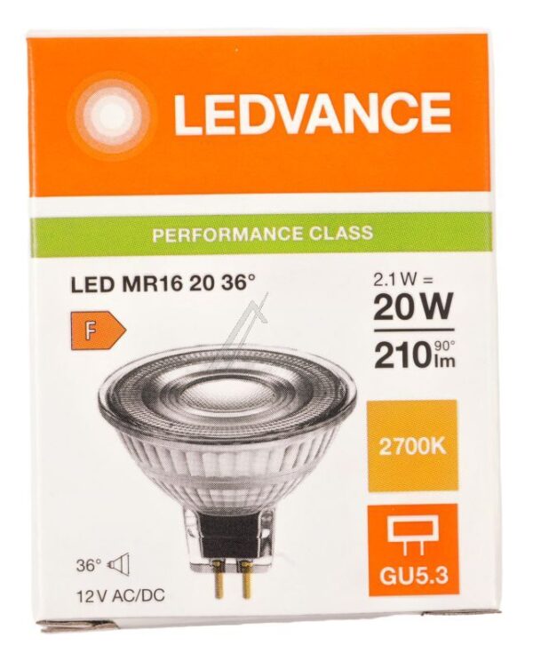 LED MR162036 2. LED MR16 P 2.1W 827 GU5.3