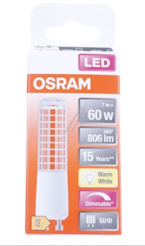 LEDTSLIM60D 7W T SLIM DIM 60 320° 7W/ 2700K GU10 220-240V