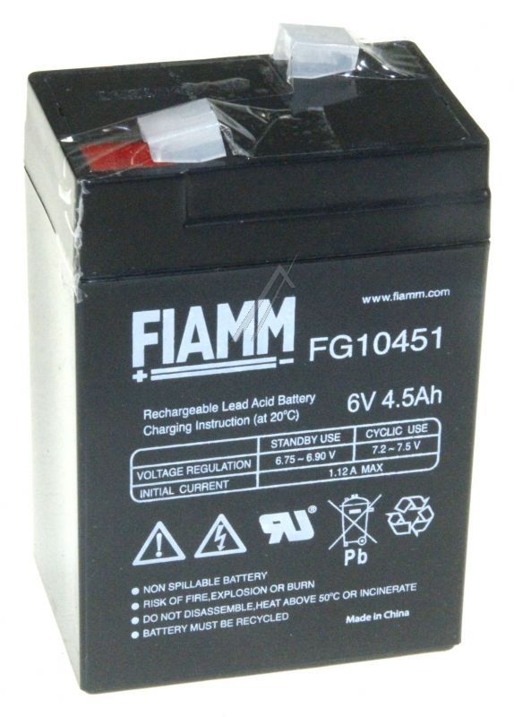 6,0V-4,5AH FG10451 6V 4500MAH BLEIBATTERIEN FIAMM
