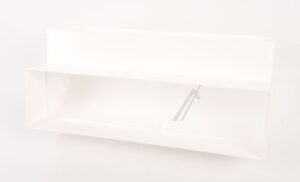 T-RBV 1 125 4021044 BREITKANAL-ROHRBOGEN VERTIKAL 90° WEISS 218X55MM