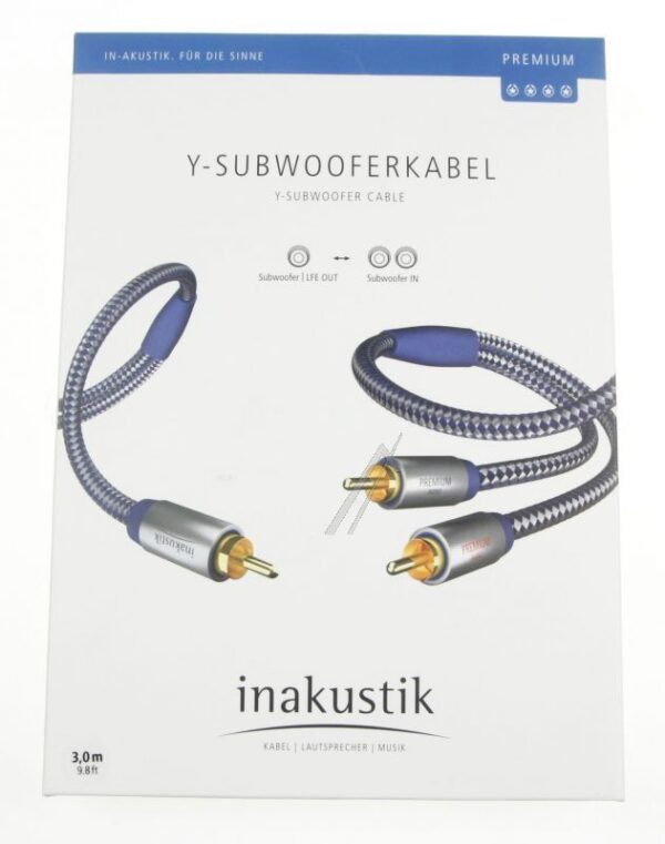 0040803 PREMIUM II AUDIO Y-ČINČ KABL SA JEDNIM ČINČ (RCA) PRIKLJUČKOM I DVA ČINČ (RCA) PRIKLJUČKA 3,0M