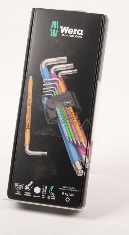 3950/ 9 HEX-PLUS MULTICOLOUR 05022699001 WINKELSCHLÜSSEL METRISCH RVS HALTEFUNKTION HF STAINLESS 1