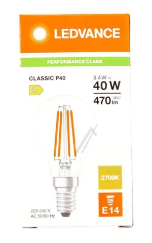 LED CLP40 3.4W LED CLP40 3.4W 827 FILCL E14 P LEDV
