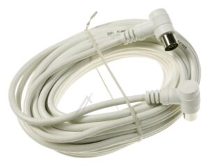 ANTENNENKABEL 10,0M WEISS STECKER-KUPPLUNG WINKELSTECKER
